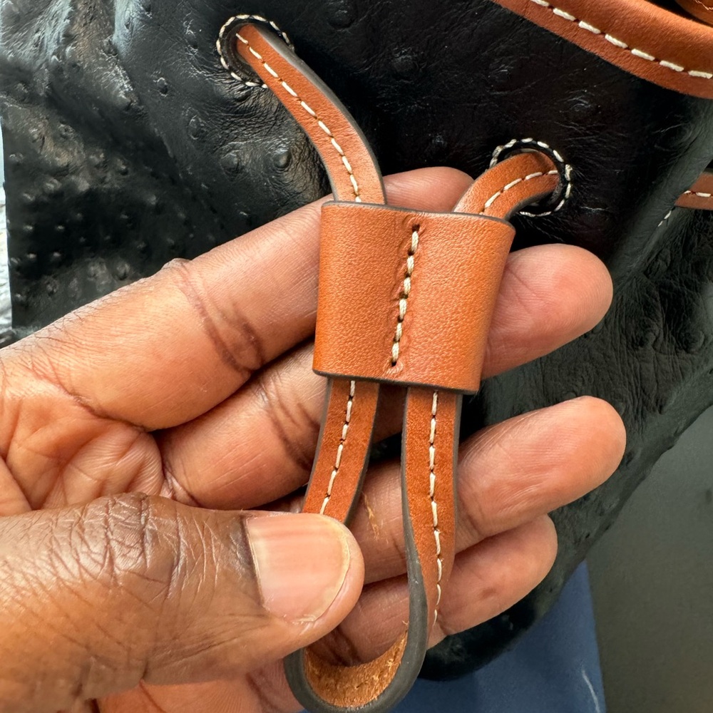 Dooney & Bourke Ostrich Small Drawstring - Picture 11 of 12